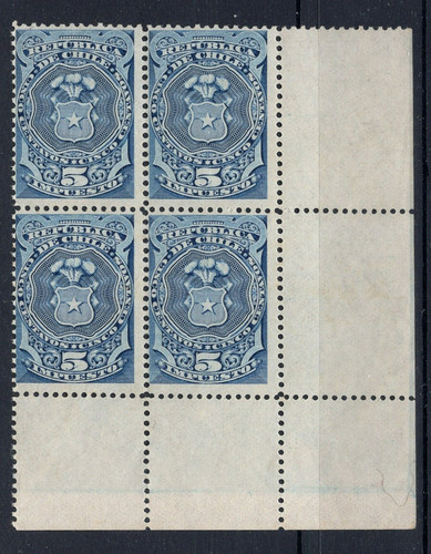 Chile 1878 tax due stamps - chile, 5c