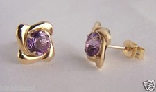 9ct Real Gold 5mm Amethyst