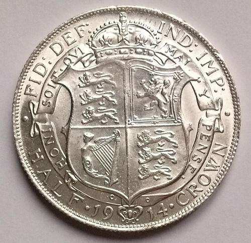 1914 silver half crown coin - silver,