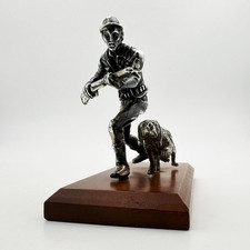 NOVELTY HUNTER & DOG FIGURINE STERLING SILVER London Italian Import 1996