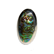 Paua Shell Abalone Natural New Zealand Bling Ring 925 silver Size M-T.