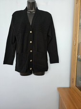 Ellie Louise Womens Button Up Cardigan Size M/L. Black Acrylic. New 