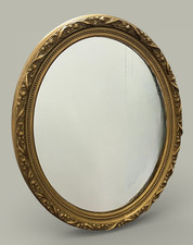 Vintage Oval Wall Mirror Gold