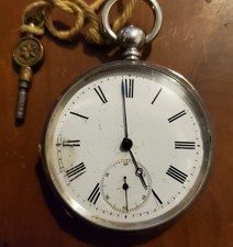 Silver pocket fob watch - , with