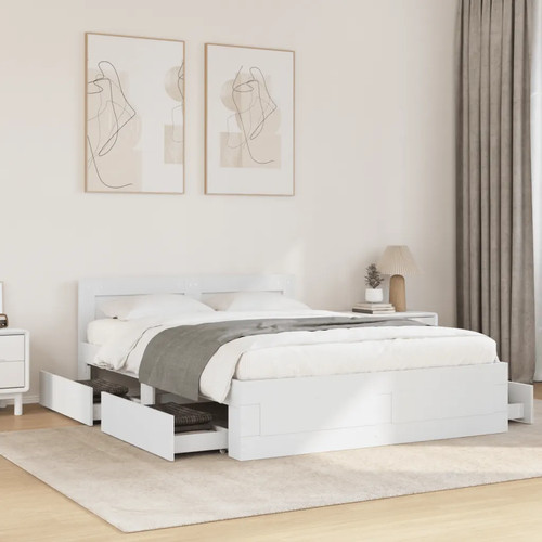 Walplus white bed frame with - white,