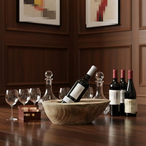 Carved wood wine - carved, holder