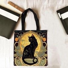 Floral Tote Cute Cat Print