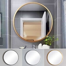 40-80cm Industrial Round Wall Mirror Brushed Black/Sliver Metal Frame Bathroom