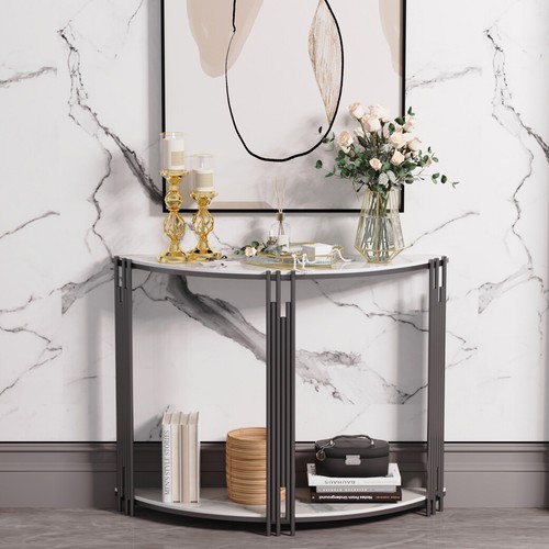 Modern half moon console table - half,