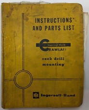 Ingersoll Rand LM300/SRD2/DHD14 Crawlair Rock Drill Mounting Parts Manual, 1974