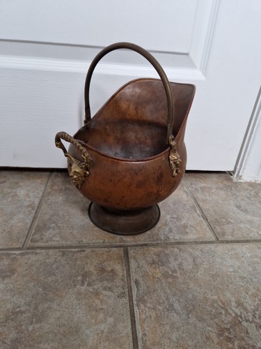 Copper coal scuttle - coal,