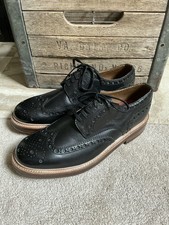 $585 GRENSON "Archie" black Goodyear Welt wingtip brogue shoes UK 8.5 US 9.5