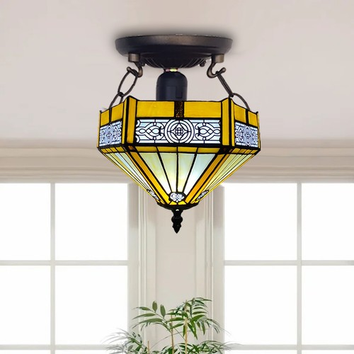 Yellow hexagon shape tiffany - shape,