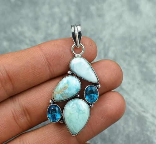 Larimar blue topaz - larimar, 925