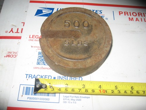 Old feed scale weight stamped - old,