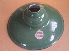 Vintage Silv-a-King Green Porcelain Enameled Light Reflector, 12 inch diameter