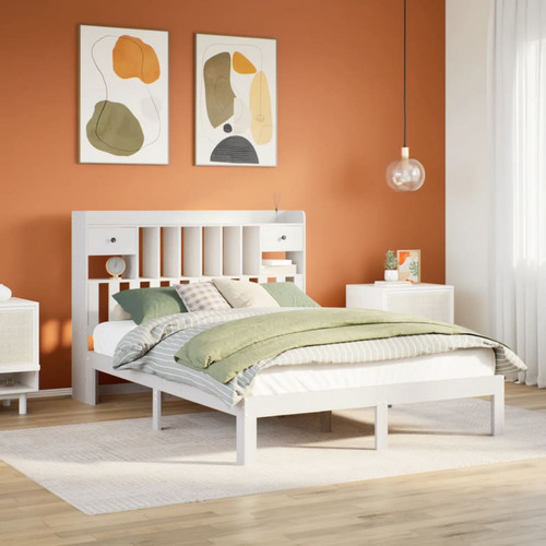 Bed white solid pinewood - bed,