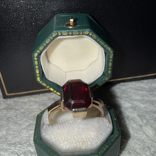 Vintage 9ct yellow gold garnet - vintage,