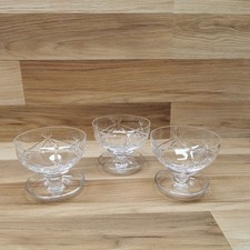 Set of 3 Crystal Cut Glass