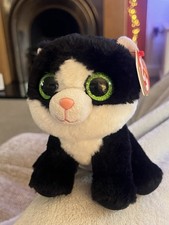 BNWT Ty Beanie Boos Rare Retired Ava Black & White Tuxedo Cat 6" New Tagged