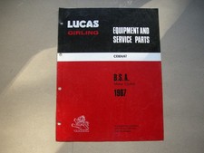 1967 BSA Motorcycle Lucas Parts List includes Victor GP 440cc