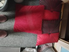 3x Red Cushion And Covers