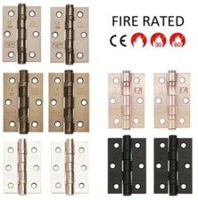 Internal Fire Door Hinges Ball Bearing 3" (76mm) / 4" Chrome Black Brass