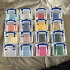 Really useful boxes 16 x 0.14 litre set with full range of HAMA beads kids craft