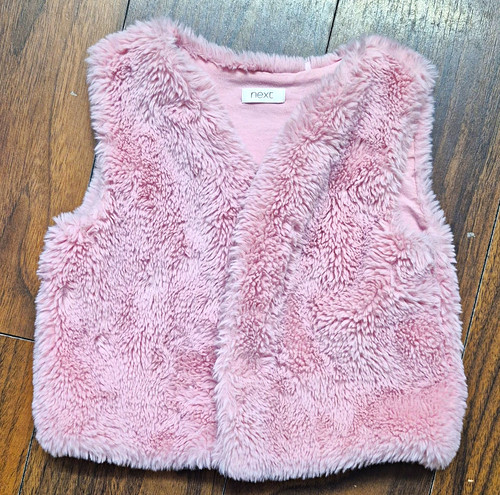Next girls pink faux fur - faux,