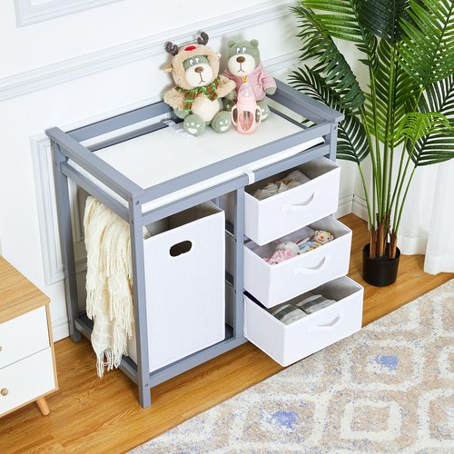 Wooden baby changing table - wooden,