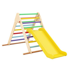 Toddler Playground Indoor Jungle Gym Wooden Montessori Climbing Toys-Multicolor