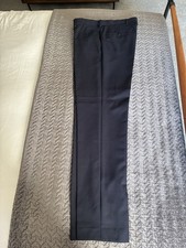 M And S Mens Slim fit Navy Trousers 32 Waist 32 Leg New Without Tags