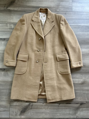 Vintage men overcoat - men's, camel