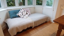 Futon bed single 1.9m with adjustable metal frame and mattress