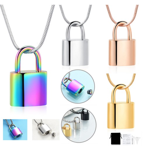 Padlock necklace stainless - padlock,