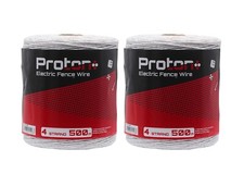 POLY ELECTRIC FENCE WIRE - 2 x 500 Metres White Rolls 1000m Total Poly Fencing