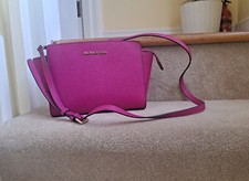 Michael Kors Fuschia Pink Selma Saffiano Leather Crossbody Bag BNWT