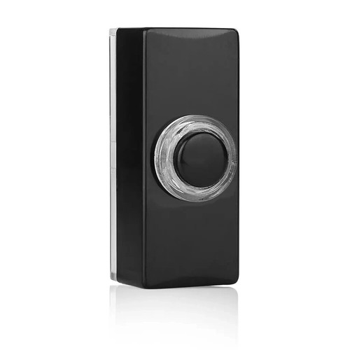 Black door bell push - black,