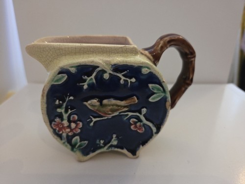 Antique majolica milk jug - antique,