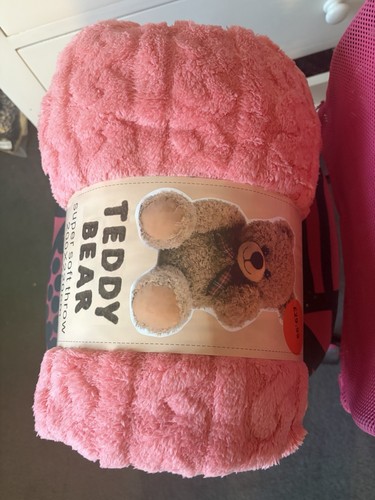 Pink teddy bear blanket - pink,