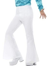 Flared Trousers, Mens, White