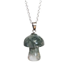 Mushroom Pendant Moss Agate