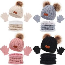 3X Kids Child Knit Fleece Cap