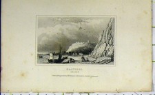 Original Old Antique Print