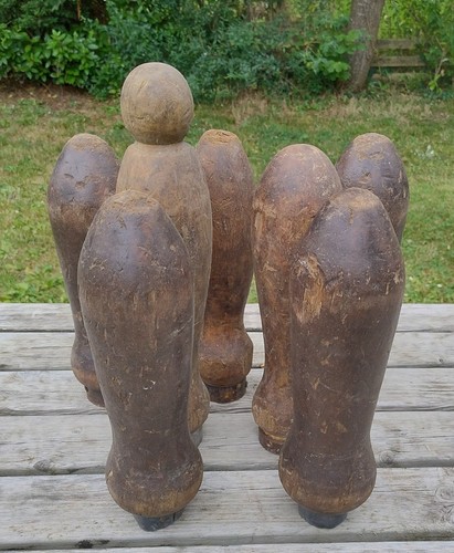 Antique wooden skittles pins - wooden, skittles/pins