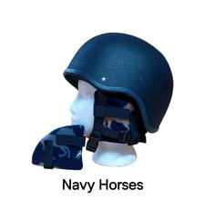 Navy Horses Fleece Ear Warmers/Muffs Riding, Cycling, Skateboarding Hats