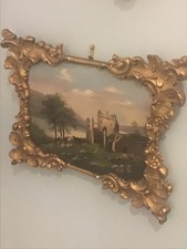 oil painting on board victorian .superb frame