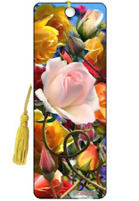 3D Bookmark Pink Roses Yellow Flowers Floral Garden Lover Gifts x Her LAST ONE!!