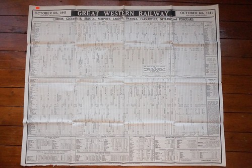 1941 gwr railway timetable - 1941,