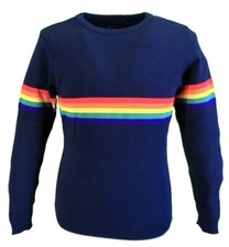 Mens Navy Retro Indie Mod 60s